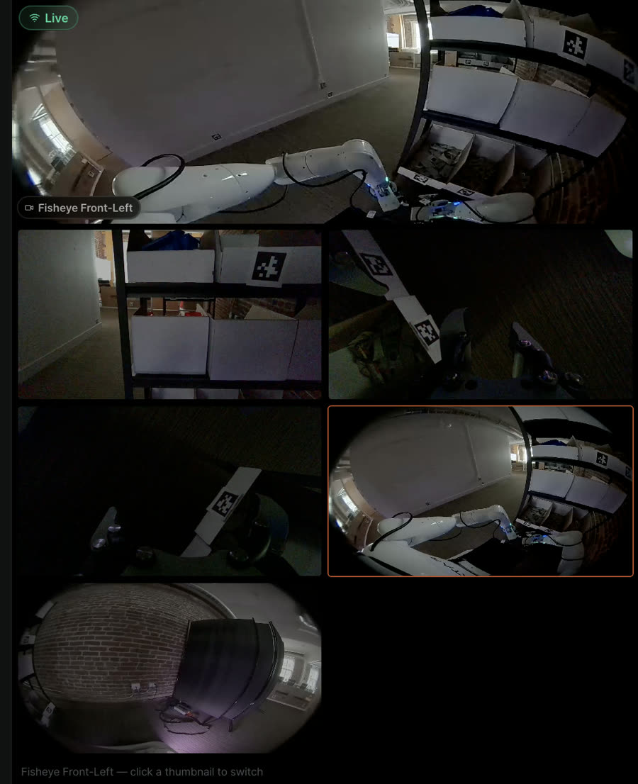 Robot multi-camera live view
