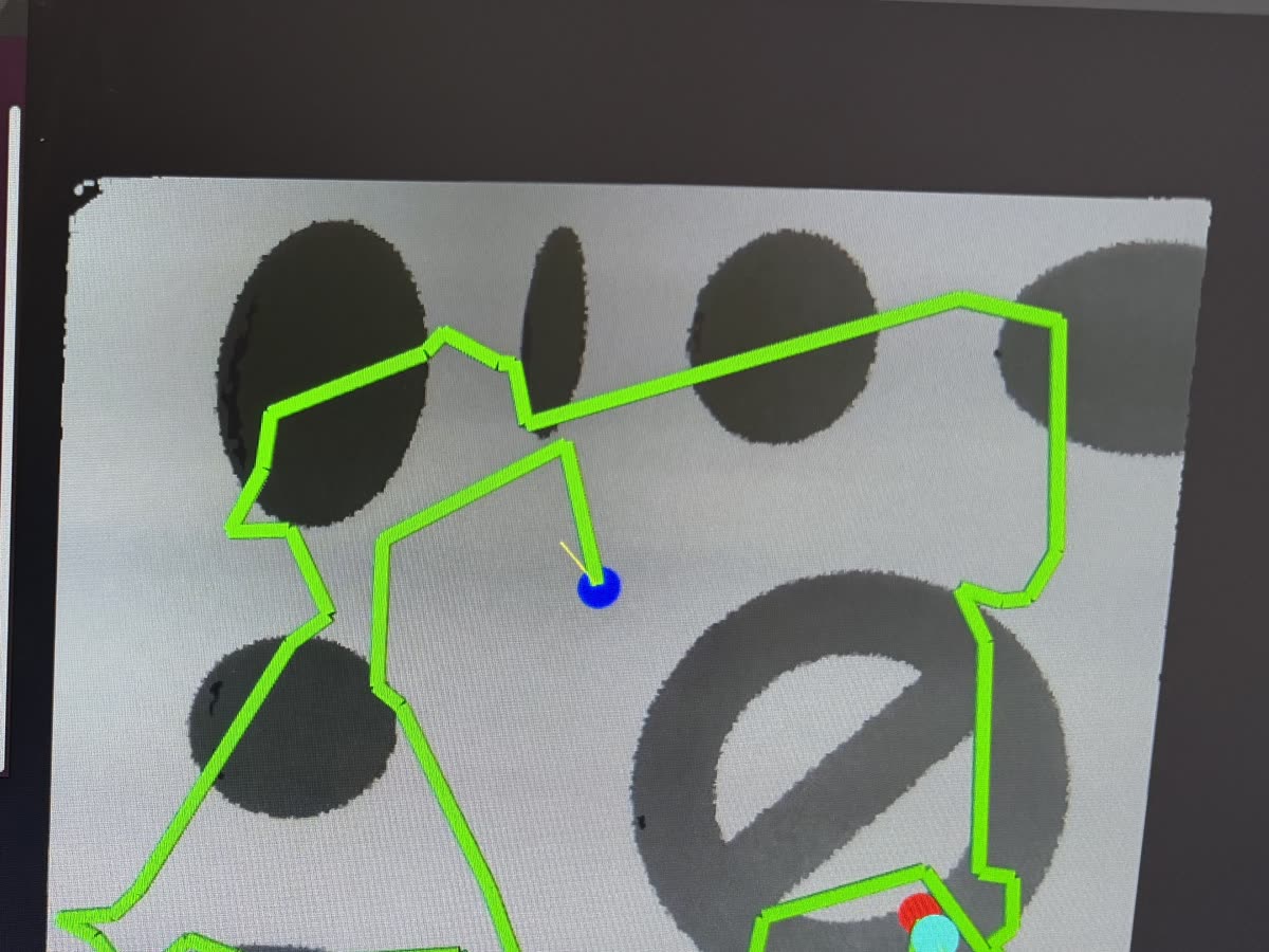 Dry-run preview of a coverage path drawn over the scanned surface